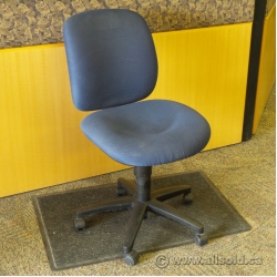 Blue Fabric Adjustable Height Rolling Steno Task Chair
